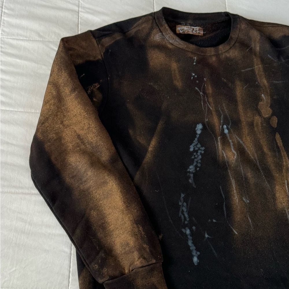 Vintage Black Bleached Crewneck Sweater - Picture 2 of 11